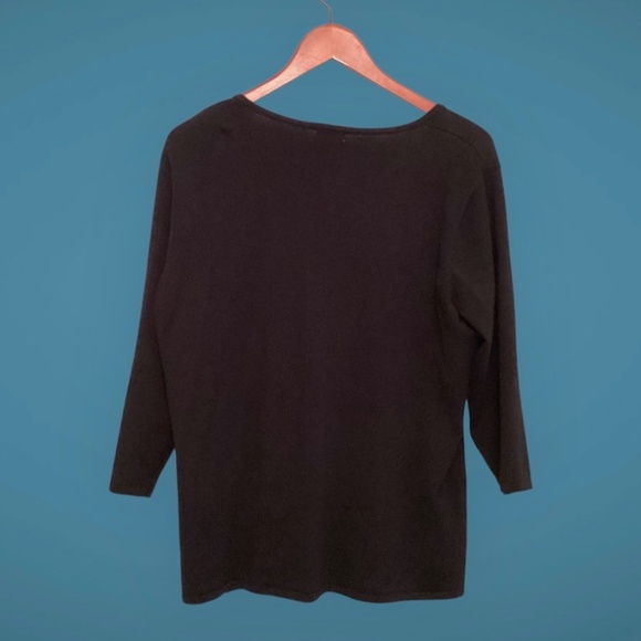 Women’s Black Knit Top with clear beads by La Madonna —Approx-Large/XL - Picture 4 of 10